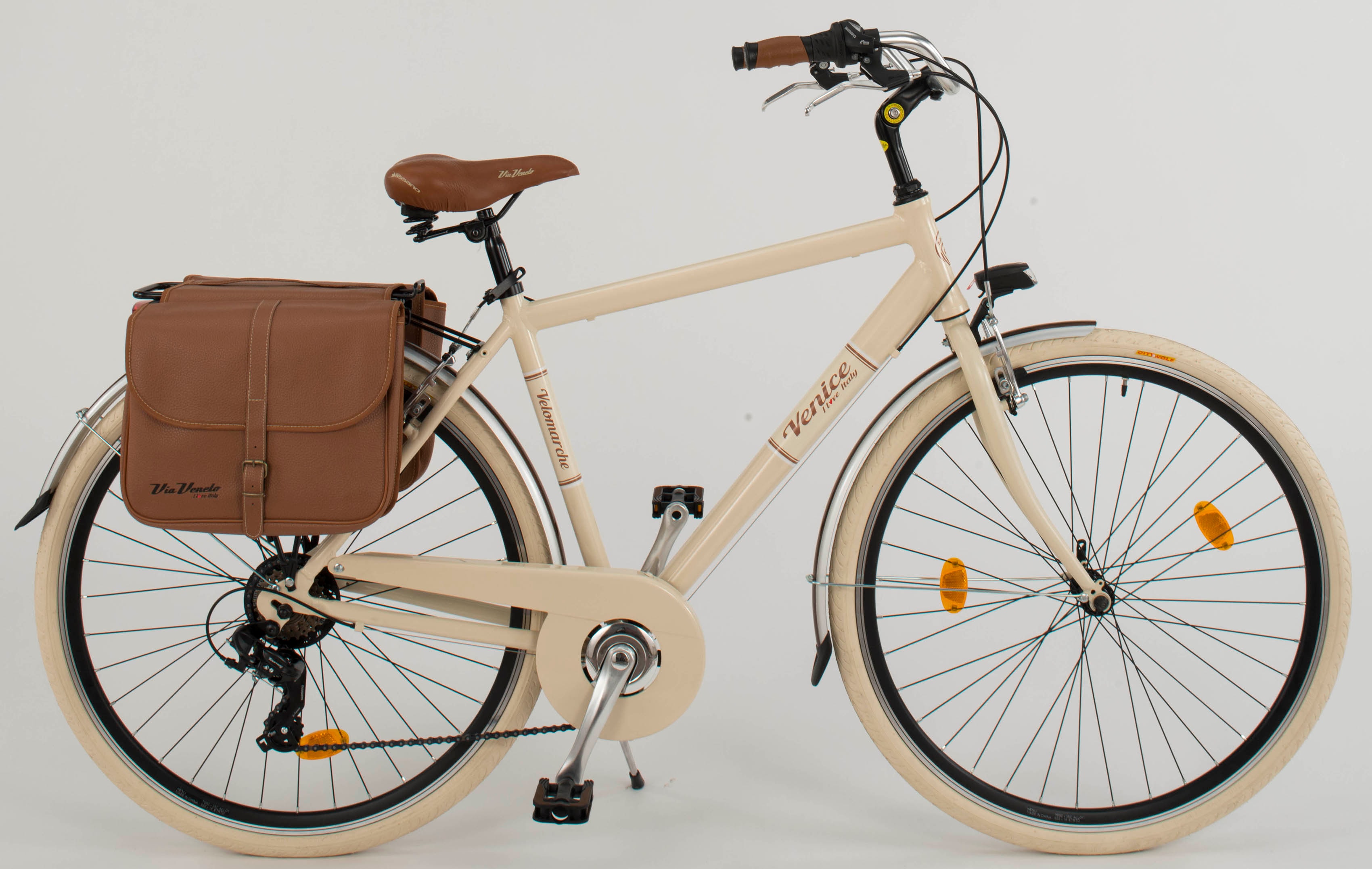 Cityrad "Citybike 605 Alu Man" Gr. 54, beige (beige, beige), VENICE - I LOVE ITALY, Fahrräder, 54cm, 28 Zoll (71,12cm), für Herren, Kettenschaltung Image