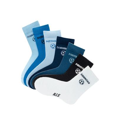 Socken H.I.S, Kinder, Gr. 39-42, bunt (bunt, blau), Baumwollmischung, uni und gemustert, elastisch, Socken Socken, für Kinder mit Fußballmotiv