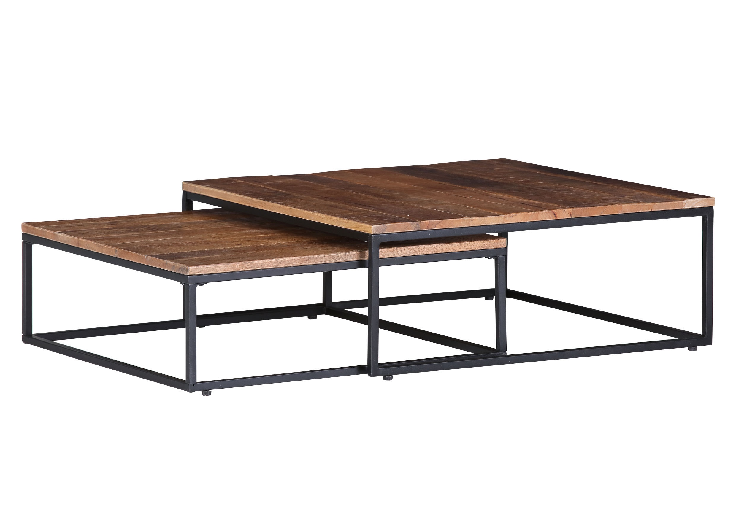 Couchtisch GUTMANN FACTORY "Siesta", beige (natur, schwarz, natur), B/H/T: 72cm x 27cm x 72cm, Tische, Eckige Couchtische