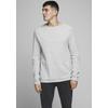 Rundhalspullover JACK & JONES "HILL KNIT", Herren, Gr. M, grau (light grau melange), Obermaterial: 100% Baumwolle, meliert, modisch, schmal, Rundhals, Langarm Bündchen, Pullover