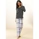 Pyjama ARIZONA Gr. 44/46, grau (dunkelgrau, weiß) Damen Homewear-Sets Pyjamas