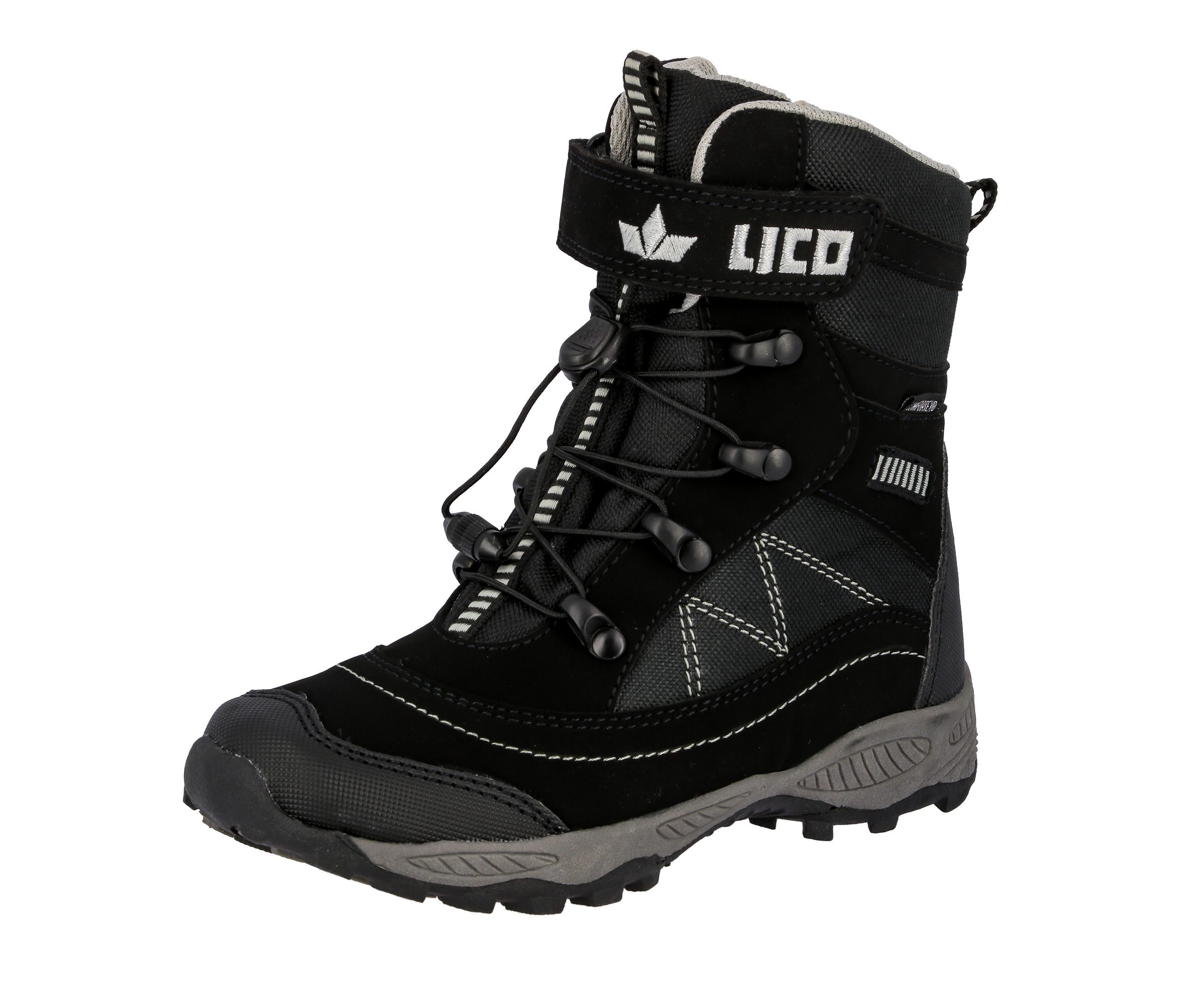 Stiefel LICO "Winterboot Sundsvall VS", Kinder, Gr. 35, schwarz, Synthetik, Schuhe Stiefel