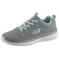 Sneaker SKECHERS "Graceful - Twisted Fortune" Gr. 35, grau (grau, mint) Damen Schuhe mit Memory Foam, Freizeitschuh, Halbschuh, Schnürschuh