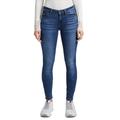 Skinny-fit-Jeans TOM TAILOR DENIM "JONA" Gr. 31, Länge 32, blau (clean mid stone blue denim) Damen Jeans Röhrenjeans