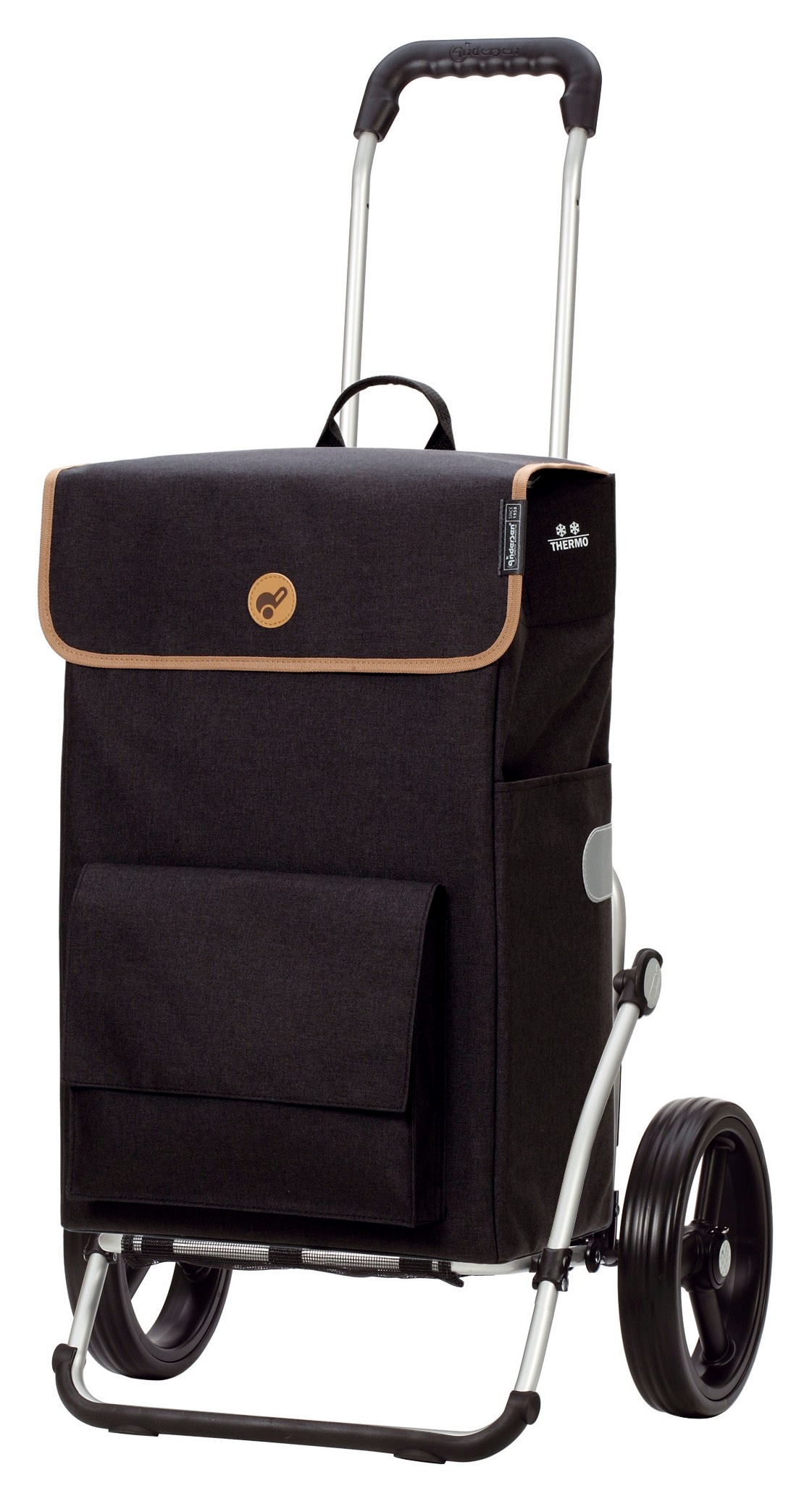 Einkaufstrolley ANDERSEN "Royal Shopper Solva", schwarz, B:50cm H:107cm T:28cm, Polyester, Einkaufskörbe Image