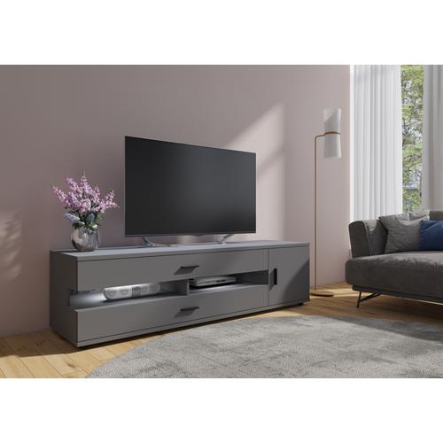 „Lowboard INOSIGN „“Henley““ Sideboards Gr. B/H/T: 180 cm x 48 cm x 49,5 cm, 2, grau (graphit grau) TV-Sideboard TV-Sideboards Breite ca. 180 cm“