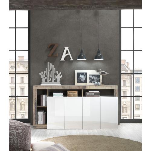 „Sideboard LC „“Hamburg““ Sideboards Gr. B/H/T: 184 cm x 93 cm x 42 cm, braun (weiß, pero) Sideboards Breite 184 cm“