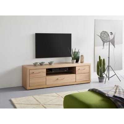 Lowboard VOGL MÖBELFABRIK "1237", braun (buche), B:171cm H:42cm T:42cm, Spanplatte, Massivholz, Sideboards, Massivholzfront, Breite ca. 171 cm, mit Softclose Funktion Image