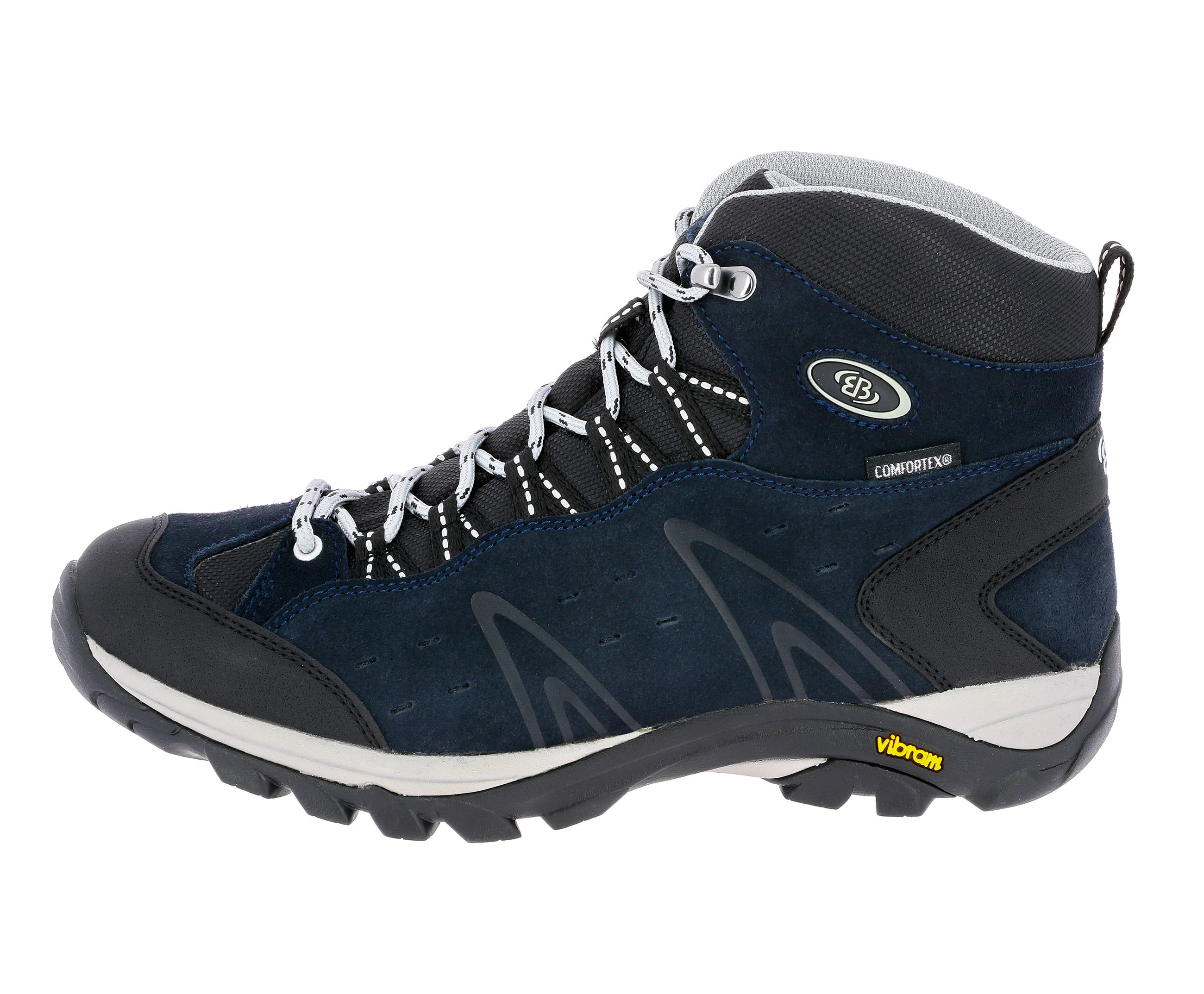 Wanderschuh BRÜTTING "Trekkingstiefel Mount Bona High", Herren, Gr. 43, blau, Veloursleder, Schuhe Wanderschuh