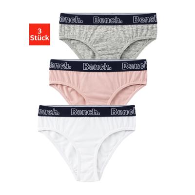 Slip BENCH., Kinder, Gr. 182, pink (rose, weiß, grau meliert), Jersey, Obermaterial: 90% Baumwolle, 10% Elasthan (LYCRA), unifarben, körpernah, Unterhosen Slip Unterhose Unterwäsche, mit Logo Webbund Image