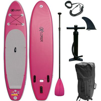 SUP-Board EXPLORER "EXPLORER 320" Wassersportboards Gr. 320x76x15cm 320cm, pink (pink/grau)