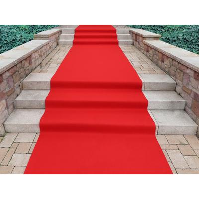Läufer "PODIUM, Made in Belgium", rot, B:200cm H:2,6mm L:1500cm, Polypropylen (PP), PRIMAFLOR-IDEEN IN TEXTIL, Teppiche, Breite 200 cm, Nadelfilz, Uni-Farben, ideal für Veranstaltungen Image