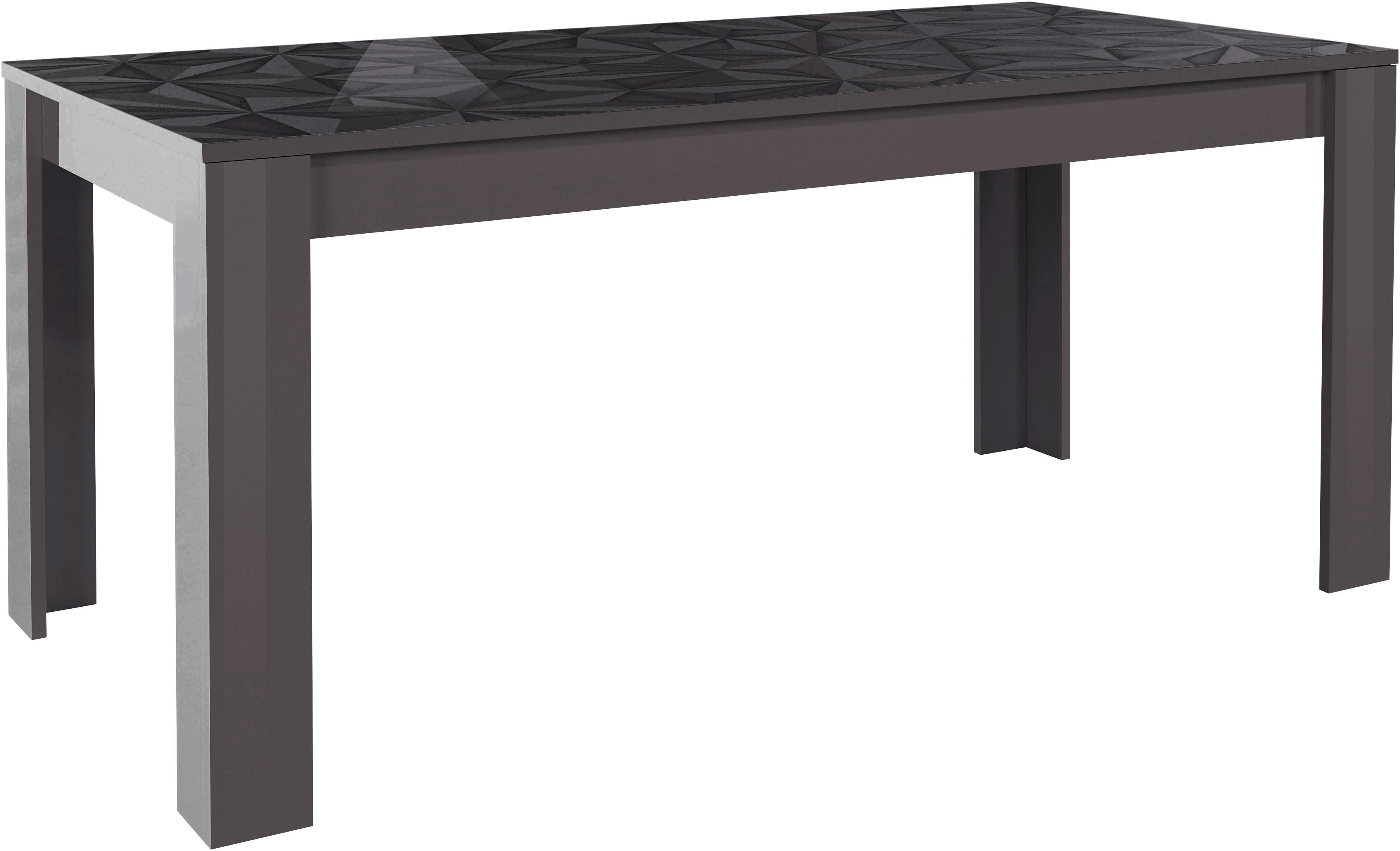 Esstisch INOSIGN "Prisma 180x90 cm, Küchentisch, Esszimmertisch, rechteckig", grau (anthrazit hochglanz lack, anthrazit mit siebdruck hochglanz lack), Tische, Rechteckiger Esstisch Esstisch, Tischplatte Stärke 22 mm u. mit elegantem Siebdruck,...