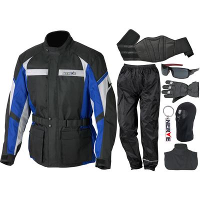 Motorradkombi NERVE Gr. L, blau, Overalls, L, N-Gr, Obermaterial: 100% Polyester. Innenseite: 100% Polyester
