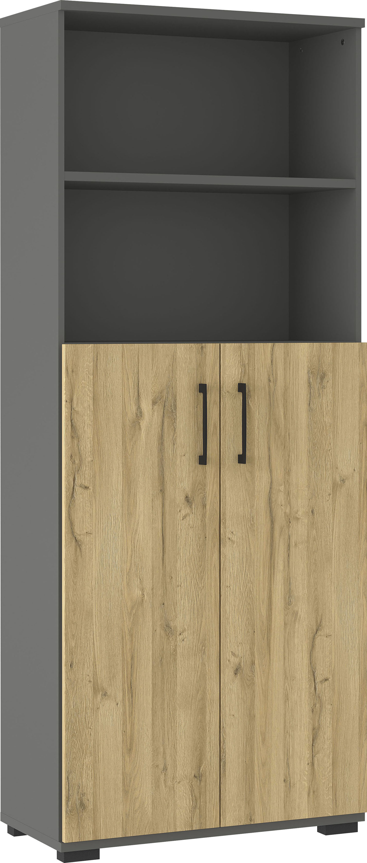 „Aktenschrank GERMANIA „“Profi 2.0″“ Schränke Gr. B/H/T: 80 cm x 200 cm x 40 cm, 2 St., grau (graphit, grandson, eiche, nachbildung) Aktenschränke“