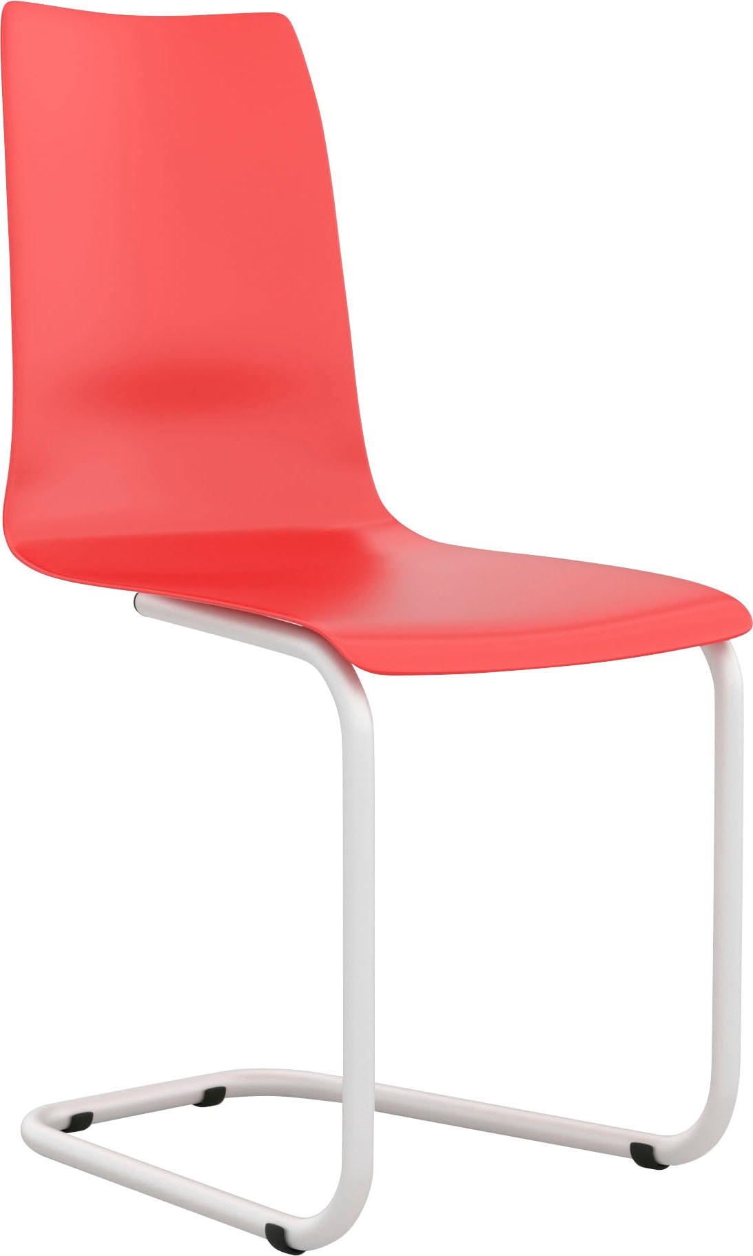 Freischwinger TOJO "stuhl", rot (rot, weiß beschichtet), B:45cm H:90cm T:50cm, Polypropylen, Stühle, Freischwinger, mit weißem Gestell