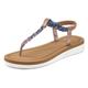 Badesandale VENICE BEACH Gr. 38, blau Damen Schuhe Riemchensandale Sandale Zehenstegsandale Zehensteg-Sandalen
