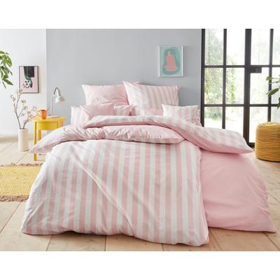Wendebettwäsche ANDAS "Greta", rosa, B/L: 155cm x 220cm, , Renforcé, B/L: 80cm x 80cm, Renforcu00e9, Obermaterial: 100% Baumwolle, Bettwäsche, Bettwäsche mit Streifen in verschiedenen Qualitäten, ab 135x200 cm Image