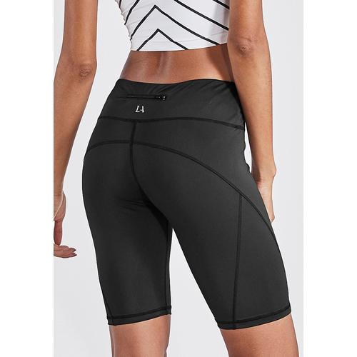 „Radlerhose LASCANA ACTIVE „“Basic Bottoms““ Gr. 32/34, N-Gr, schwarz Damen Hosen Yogahosen mit kleiner Bundtasche hinten“