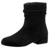 Stiefelette ANISTON SHOES, Damen, Gr. 36, schwarz, Textil, unifarben, Veloursleder, elegant, Schuhe, mit gerafftem Schaft - NEUE KOLLEKTION