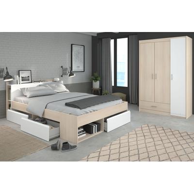 Jugendzimmer-Set PARISOT "Most", weiß (akazie, weiß), B/H: 140cm x 200cm, Schlafzimmermöbel-Sets Image