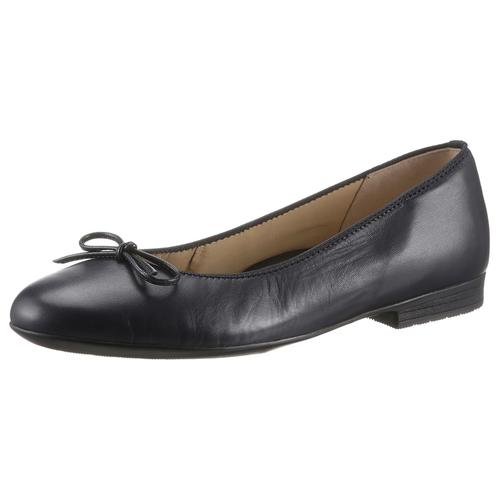 Ballerina ARA ""SARDINIA"", Damen, Gr. 9 (43), blau (dunkelblau), Glattleder, elegant, Schuhe, Loafer, Festtagsschuh, Business Schuh mit Schleife