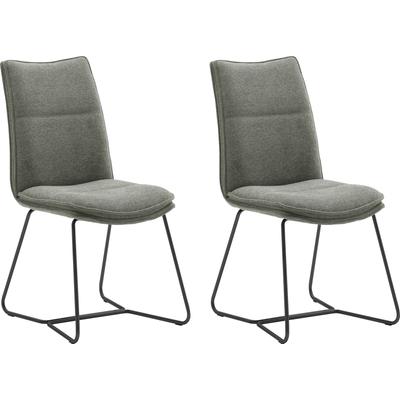 Stuhl MCA FURNITURE "Hampton", grün (olive, schwarz matt lackiert), B:48cm H:94cm T:65cm, Stühle, Kufenstuhl Esszimmerstuhl, 2er Set, mit Griff, Belastbarkeit 120 Kg, Sitzhöhe ca. 49 cm Image