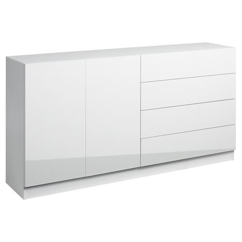 „Sideboard BORCHARDT MÖBEL „“Vaasa““ Sideboards Gr. B/H/T: 152 cm x 79 cm x 35 cm, 4, 2, weiß (weiß matt, hochglanz) Sideboards Breite 152 cm“