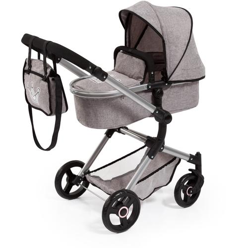 „Kombi-Puppenwagen BAYER „“Vario, Grau““ Puppenwagen grau Kinder Puppenwagen -trage inkl. Wickeltasche“