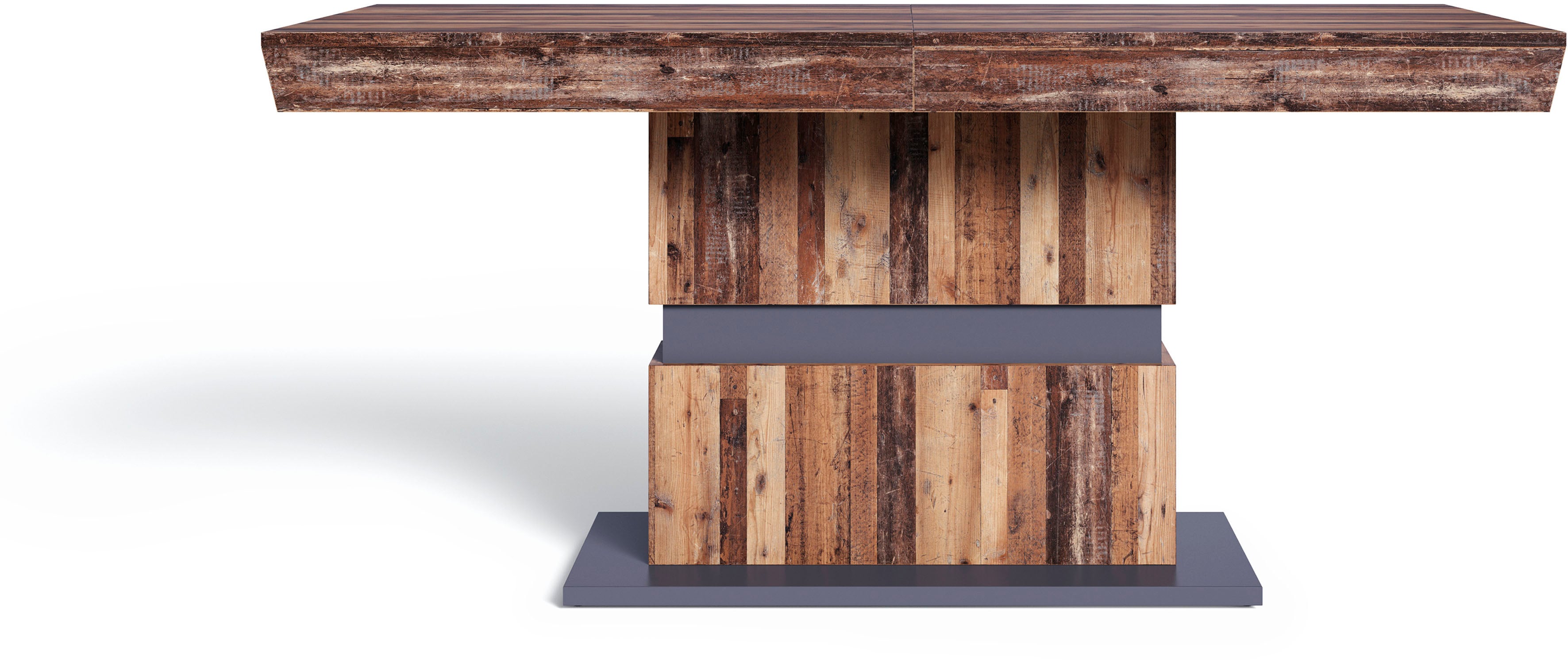 Esstisch BYLIVING "Matthew", braun (old wood), H:75cm T:90cm, Tische, Rechteckiger Esstisch Esstisch Ausziehbarer Esstisch Holz-Esstische, mit Auszugsfunktion, Breite 140-195 cm oder 160-215 cm