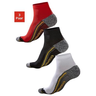 Wandersocken CHIEMSEE, Herren, Gr. 39-42, bunt (rot, grau, gelb, schwarz, grau, gelb, weiß, grau, gelb), Materialmix, un