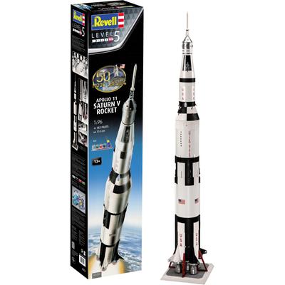 Modellbausatz REVELL "Apollo 11 Saturn V Rocket" Modellbausätze bunt Kinder Jubiläumsset mit Basis-Zubehör; Made in Europe