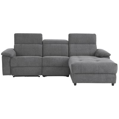 Ecksofa HOME AFFAIRE "Binado, L-Form", grau (anthracit), B:252cm T:164cm, Webstoff (95% Polyester/5% Nylon), Sofas, mit manueller oder elektrischer Relaxfunktion mit USB-Anschluss Image
