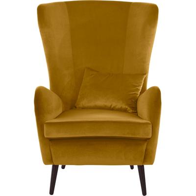 Sessel HOME AFFAIRE "Sallito, Ohrensessel, TV-Sessel", gold, B:76cm H:109cm T:85cm, Struktur Hahnentritt (67% Polypropylen, 33% Polyester), Samtoptik (100% Polyester), Fellimitat (100% Polyester), Samtcord (92% Polyester, 8% Polyamid), Struktur... Image