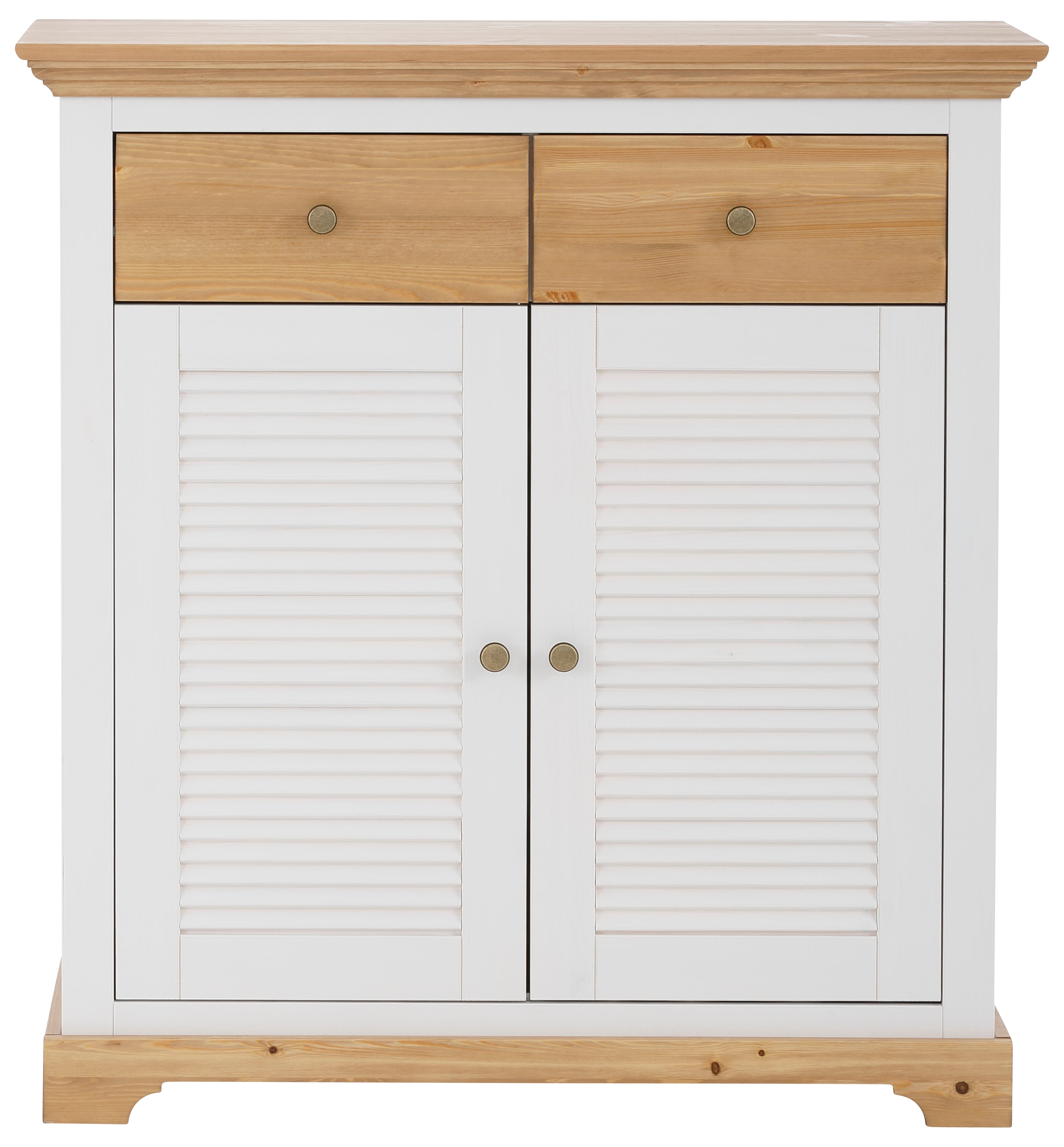 Schuhkommode HOME AFFAIRE "Ayanna Kommode für ca. 9 Paar Schuhe", weiß (weiß, honig), B:94cm H:100cm T:39cm, FSC-zertifiziertes Massivholz, Sideboards, Schuhschrank aus massiver Kiefer, FSC, Breite 94 cm