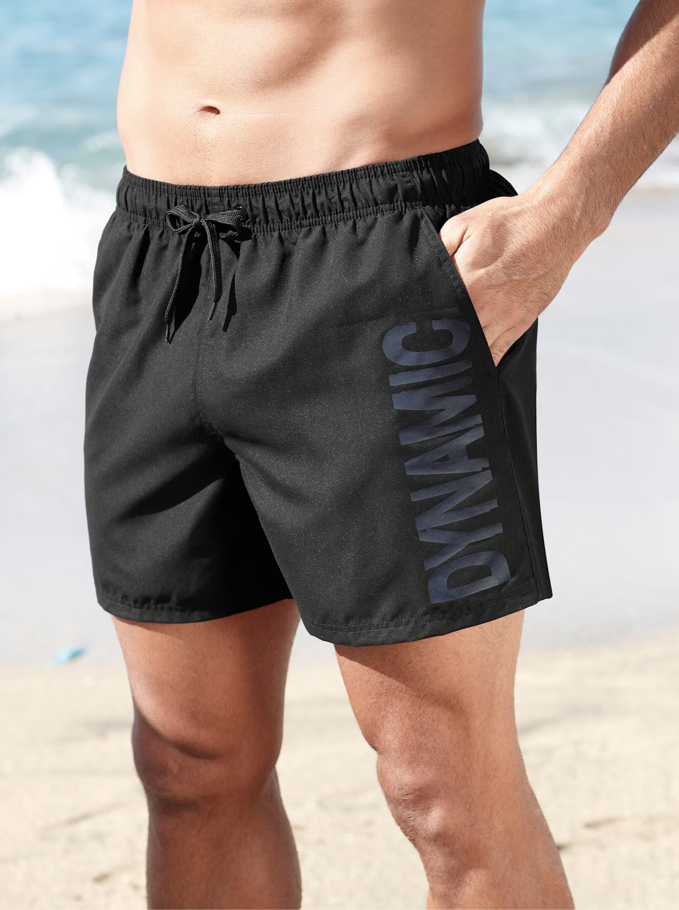 Badeshorts FEEL GOOD, Herren, Gr. 10, Normalgrößen, schwarz, Polyester, Badehosen Image