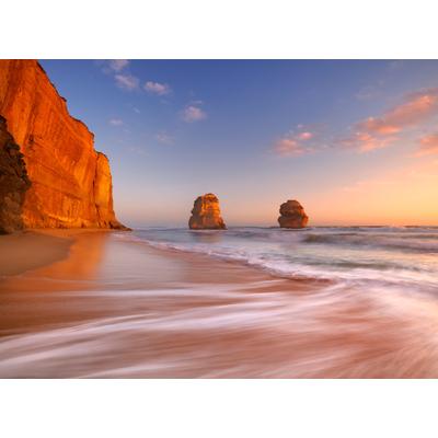 Fototapete PAPERMOON "12 Apostles Great Ocean Beach", bunt (mehrfarbig), B:4m L:2,6m, Vlies, Tapeten Image