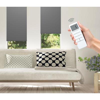 Elektrisches Rollo GOOD LIFE "Vau - SMART HOME" Gr. 2, grau (anthrazit, weiß, weiß), B:120cm H:150cm, Polyester, Kunststoff, Metall, Rollos, mit Fernbedienung Image