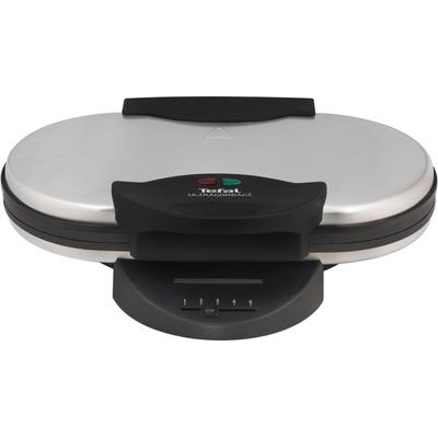 TEFAL Waffeleisen "WM311D", schwarz (edelstahl matt gebürstet, schwarz matt), B:35cm H:10,3cm T:26cm, Waffeleisen, 2 Herzwaffeln gleichzeitig, stufenloser Temperatur für Wunsch-Bräunung
