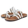 Zehentrenner LASCANA, Damen, Gr. 36, silber (silberfarben), Obermaterial: 100% Rindsleder. Futter: 100% Lederimitat. Decksohle: 100% Rindsleder. Laufsohle: 100% Synthetik, leicht glänzend, casual, Schuhe Zehentrenner Dianette, Sandale, Pantolette...