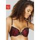 Push-up-BH JETTE Gr. 80, Cup C, rot (dunkelrot, schwarz) Damen BHs BH Bügel-BH Hochzeitsdessous Hochzeitswäsche Push-up-BH Spitzen-BH Spitzenwäsche Spitzen-BHs