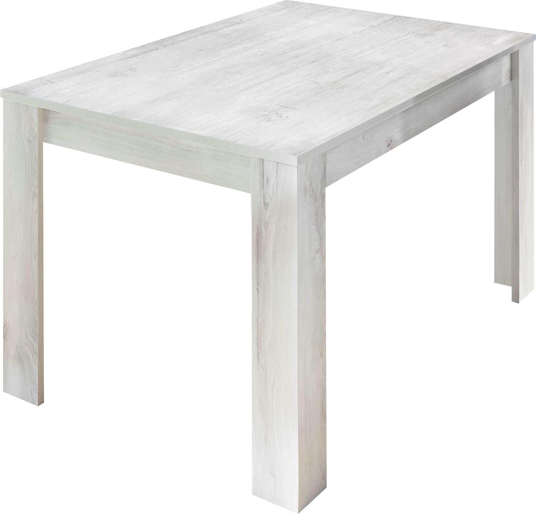 Esstisch INOSIGN "Urbino", weiß (pinie weiß), B:137cm H:79cm T:90cm, Tische, Rechteckiger Esstisch Esstisch, Breite 137 mit Ansteckplatte Image