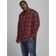 Karohemd JACK & JONES PLUSSIZE "GINGHAM TWILL SHIRT" Gr. 6XL (72/74), N-Gr, rot (rot, kariert) Herren Hemden Langarm