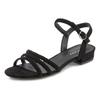 Sandale LASCANA "Sommerschuh", Damen, Gr. 38, schwarz, Obermaterial: 100% Textilmaterial. Futter: 100% Lederimitat. Decksohle: 100% Lederimitat. Laufsohle: 100% Synthetik, unifarben, casual, Schuhe Riemchensandale Sandalette, Sandalette, Sommerschuh...