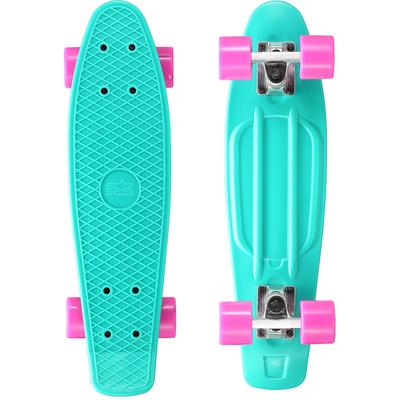 Skateboard STAR-SKATEBOARD, blau (helltürkis, pink), Skate-/Longboards, Kinder, Kicktail