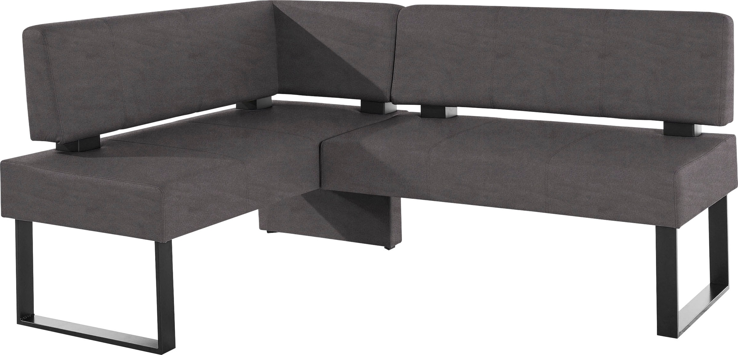 Eckbank HOME AFFAIRE "Oliver mit Metallgestell, Küchenbank", schwarz (schwarz (arizona 4420), schwarz), B:200cm H:89cm T:160cm, Holzwerkstoff, Massivholz, Polyester, Sitzbänke, Eckbank, verschiedene Bezüge Cord Esszimmerbank OTTOs Choice