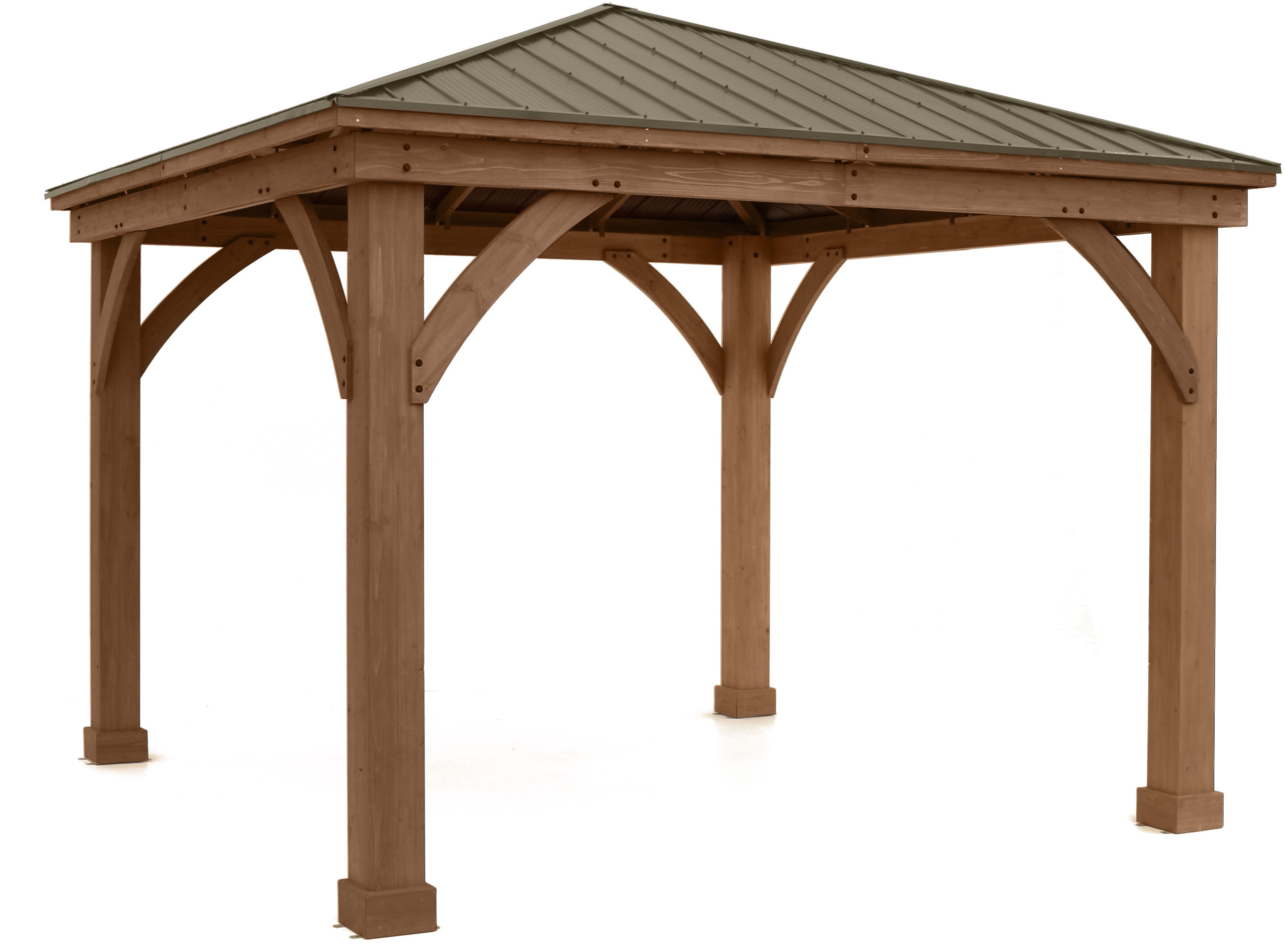 Holzpavillon WESTMANN "Devon 12x12", beige, B/H/T: 366cm x 320cm x 366cm, Pavillons, BxT: 366x366 cm