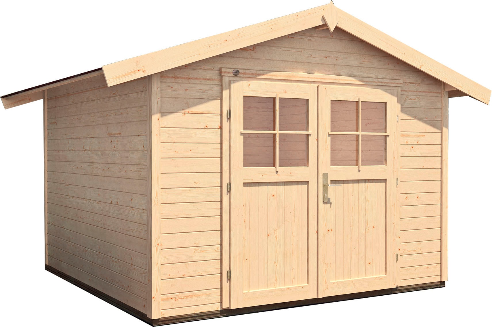 Gartenhaus WEKA "122 Gr.1", beige (naturbelassen), Fußboden im Gartenhaus, ohne Dacheindeckung, Massivholz, Gartenhäuser, Gartenhaus