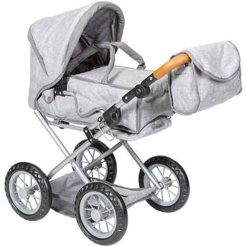 „Kombi-Puppenwagen KNORRTOYS „“Ruby – Stone Brown““ Puppenwagen grau (stone brown) Kinder Puppenwagen -trage mit Wickeltasche“