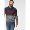 Rundhalspullover MAN'S WORLD "Bis Größe 5 XL", Herren, Gr. 4XL (68/70), weiß (marine, rot, weiß), Strick, Obermaterial: 50% Baumwolle, 50% Polyacryl, meliert, casual, regular fit, Rundhals, Langarm Rippstrickbündchen, Pullover, mehrfarbig